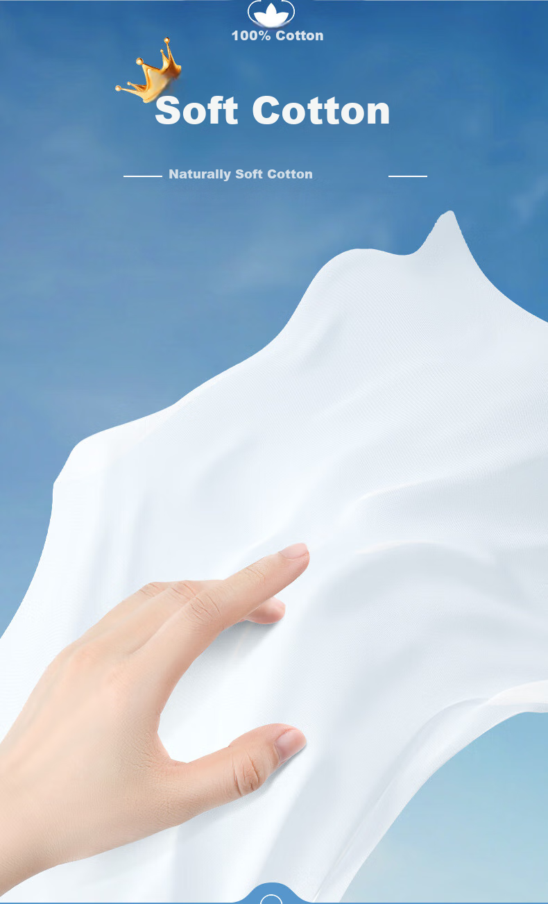 Chaoya Baby Soft Cotton Wipes, Extra Large And Thick, 100% Pure Cotton, Suitable for Both Dry And Wet Use, Face Towels for Infants And Children, 80 Sheets Per Pack 5