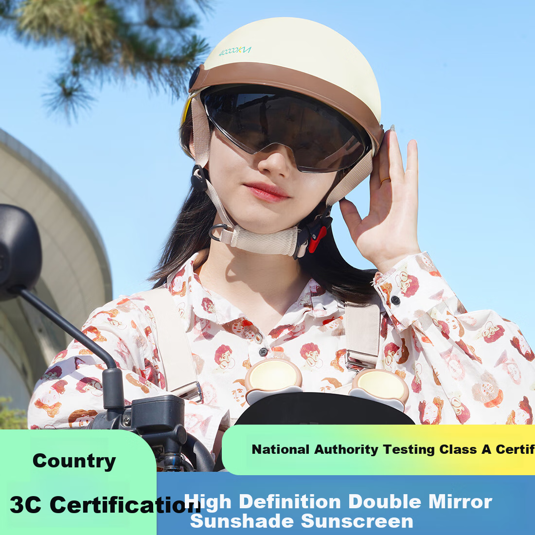 Siwangongli New National Standard 3C Certified Electric Vehicle Helmet, Summer Half-Helmet for Men And Women, Sun Protection Visor, All-Season Universal Electric Motorcycle Safety Helmet SWY6748