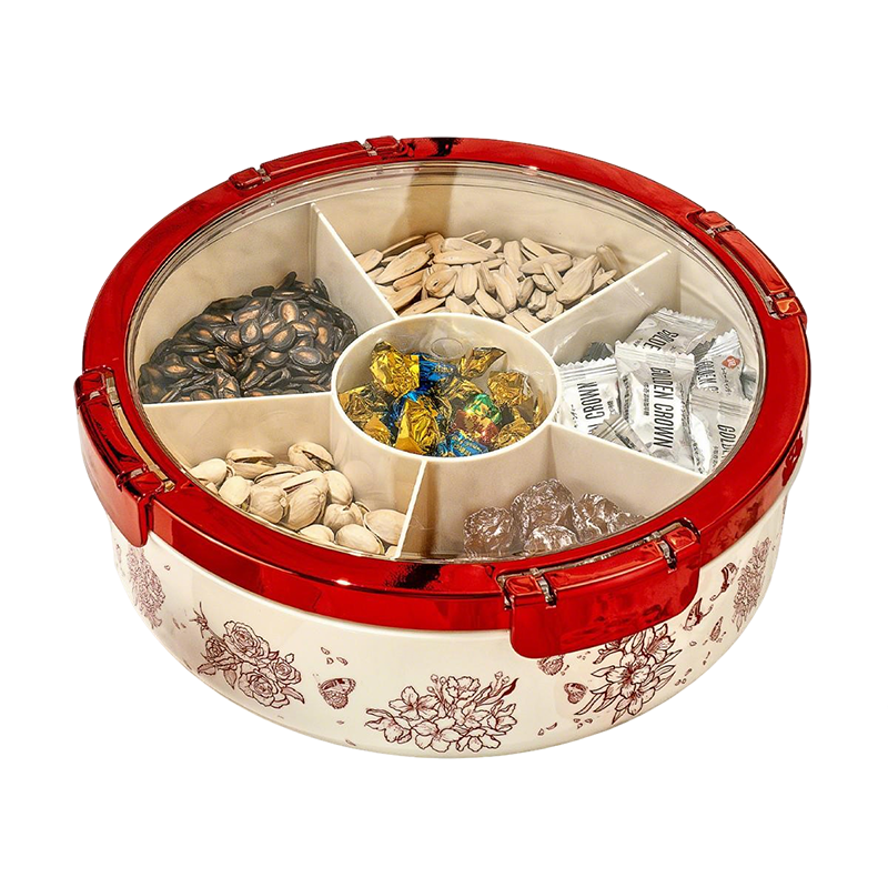 Daisy Leaf Large Capacity Dried Fruit Snack Storage Box for New Year Living Room Coffee Table Sunflower Seeds Candy Nuts Fruit Organizer