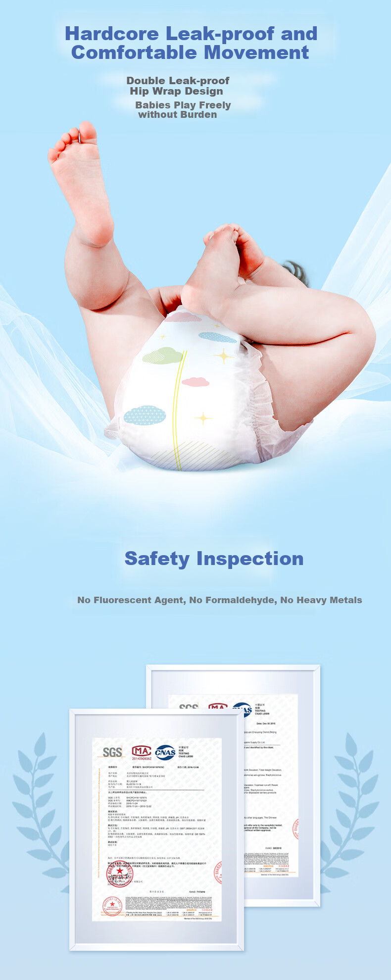Jiaying [No Melamine Detected] Cloud Soft Pull-Up Diapers, Size 2XL, 66 Pieces (12-17KG), Baby Diaper Training Pants 6