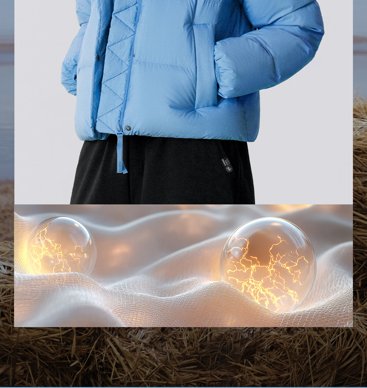 Panda Zhang Yuxi Same Style [Yunjuan] Women's Anti-Static Autumn Winter Detachable Hood Short Down Jacket 8241, S 2
