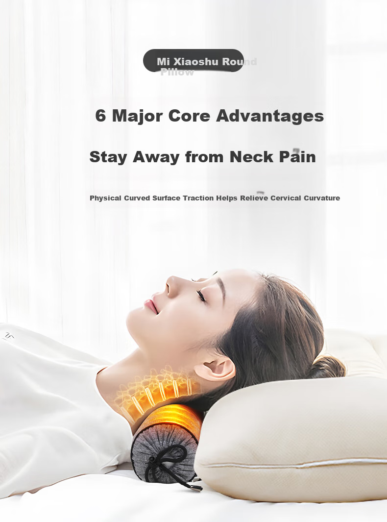 Mixiaoshu Cervical Pillow, Herbal Neck Support Pillow, for Cervical Spondylosis, Deep Sleep, Fugui Bao, Reverse Curvature Traction, Inflatable Hot Compress Round Pillow 2