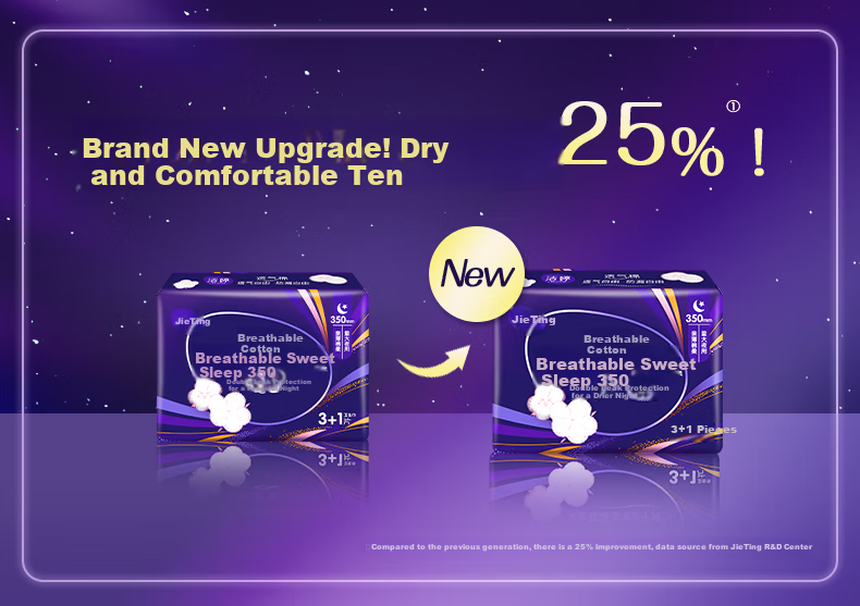 Jieting Breathable Sweet Sleep Night Sanitary Napkins, 350mm, 40 Pieces, Shen Yue's Choice, Menstrual Pads, Sold by JD, Leak-Proof 1
