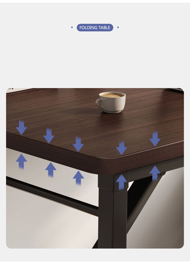 Annafu Folding Table Computer Desk Study Desk Writing Desk Office Desk Dining Table Long Table BGZ718 Double Layer 100*50 9