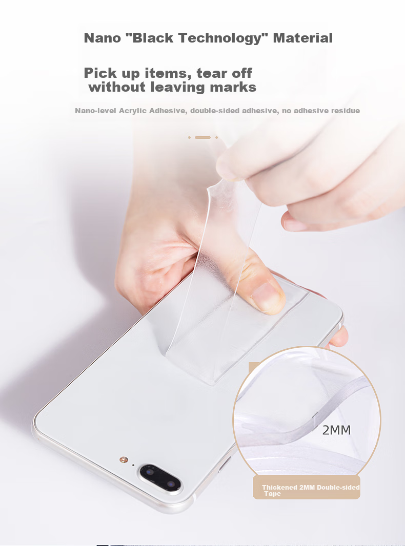 Taili Nano Invisible Double-Sided Tape, Transparent Waterproof Strong Adhesive Double-Sided Sticker, Wall Climbing Tape, Socket Tape, Sticky Tape, 30mm*1m 9