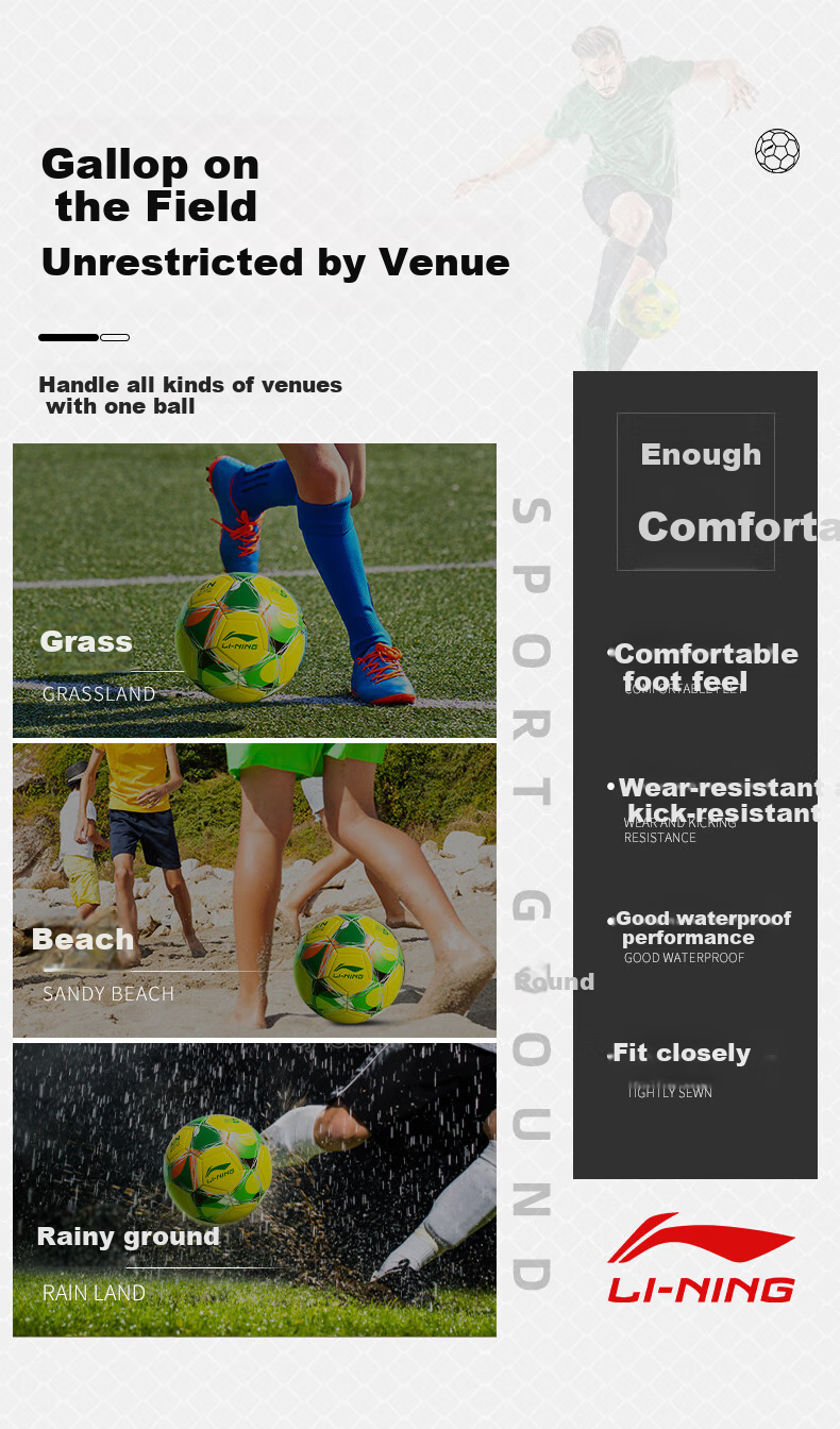 Li-Ning Soccer Ball Size 4 for Children's Standard Training And Competition Sports Equipment, Suitable for Primary School Students And Middle School Entrance Exams 3