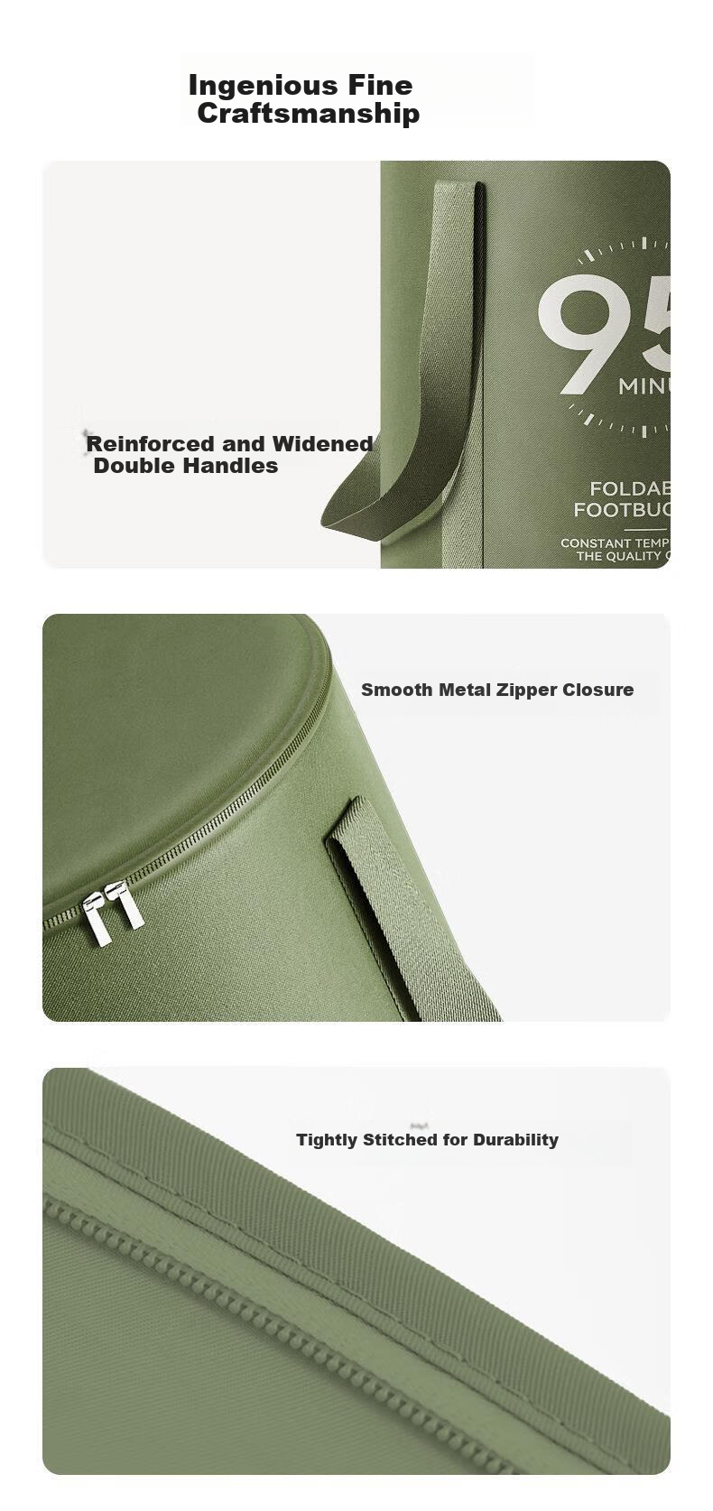 Jingxun Foldable Foot Soaking Bag, Travel Foot Soaking Bucket, Deep Over-Knee Steaming, Insulated Foot Bath Basin, Foot Soaking Bucket for Home Use, Gray 9