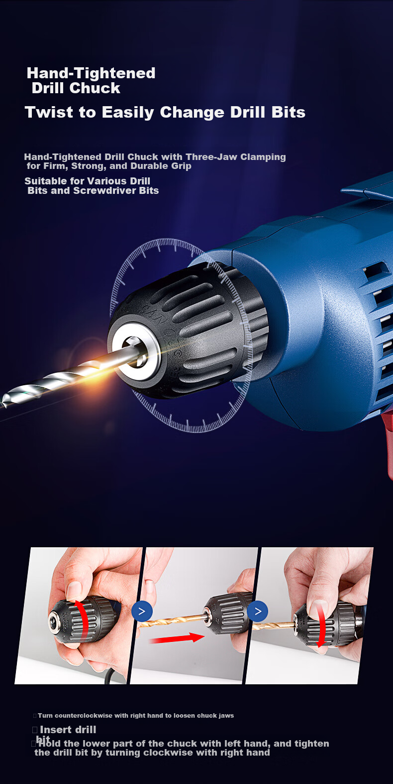 Dongcheng Electric Drill WJZ400-10 Multifunctional Household Drill, Electric Screwdriver, Power Tool 5