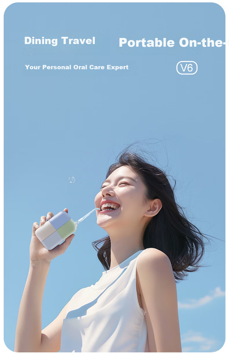 BAIR Portable Water Flosser, Orthodontic Professional Electric Dental Irrigator, Water Flosser Gift Box Set V6 Summer Rose 2