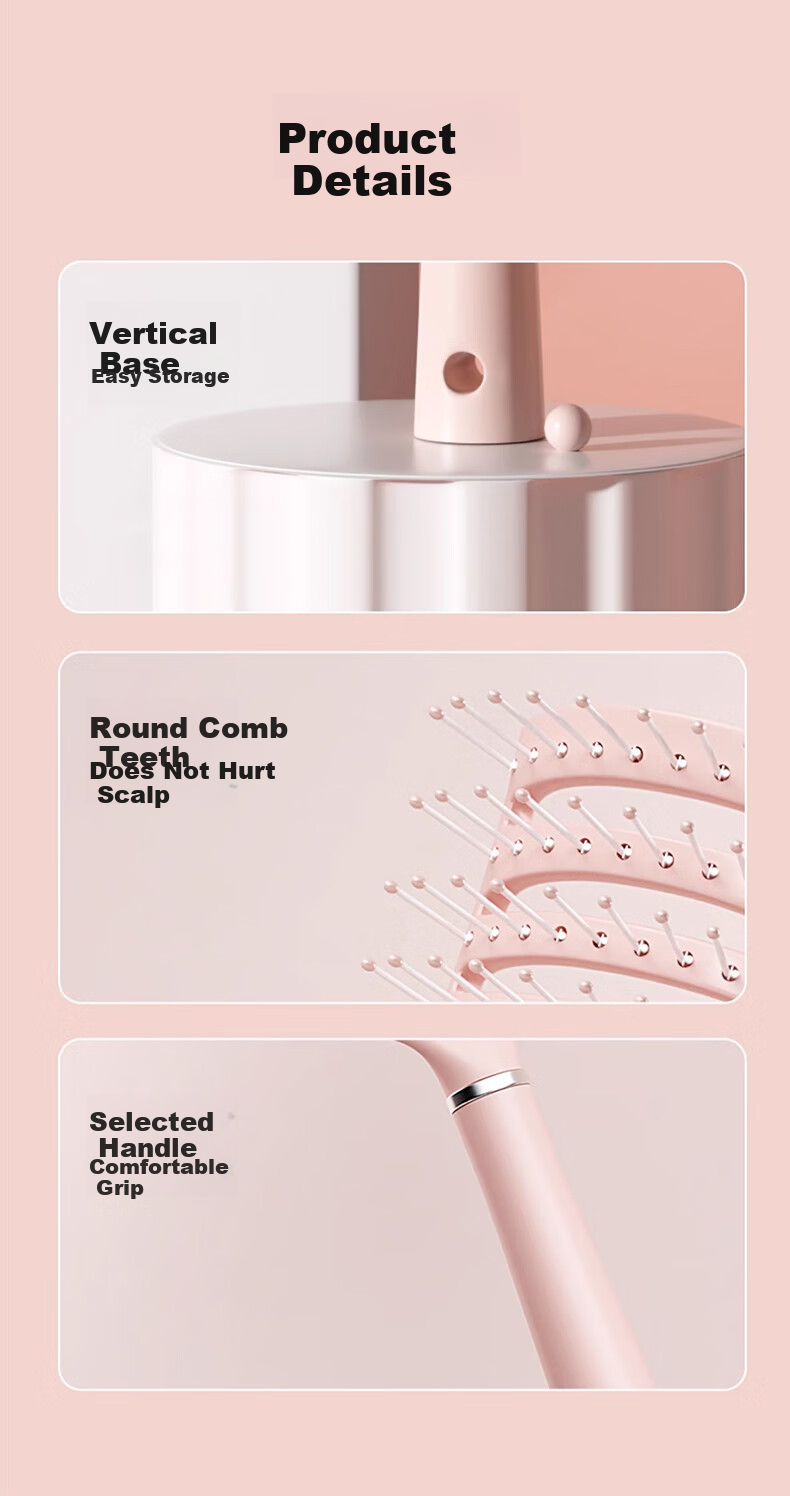 Baoshi Comb for Women, Self-Cleaning Massage Comb, Spine-Relieving Comb, Volumizing Comb, High Crown Long Hair Comb, Anti-Tangling Styling Tool, Hair Beauty And Styling Tool 9