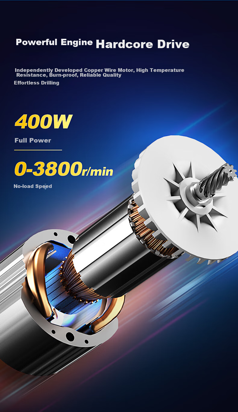 Dongcheng Electric Drill WJZ400-10 Multifunctional Household Drill, Electric Screwdriver, Power Tool 3