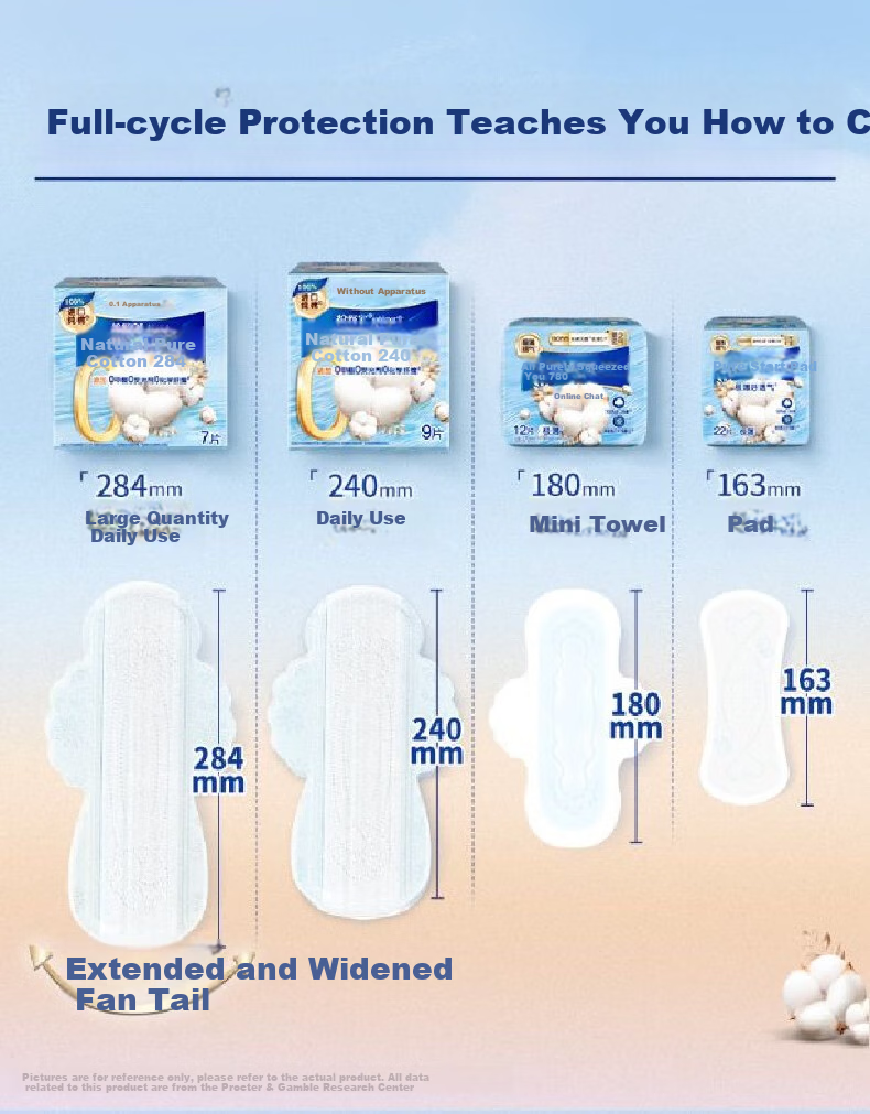 Hushubao Natural Pure Cotton Mini Sanitary Napkins, Low Absorbency Daytime Use, 180mm, 12 Pieces, Menstrual Pads And Panty Liners, Sold by JD 5