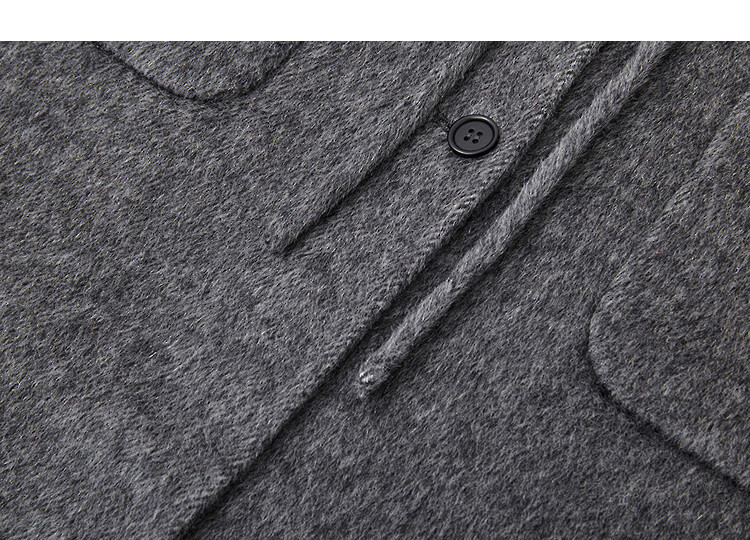 Dme 100% Wool Double-Faced Woolen Coat Winter Luxury Round Neck Ribbon Long Women's Woolen Overcoat 4