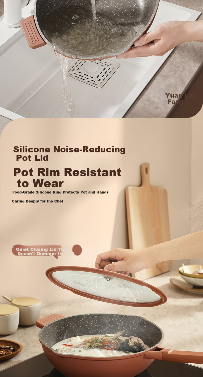 SUPOR Titanium Non-Stick Pan, Lightweight Cast, Wear-Resistant, Antibacterial, Low Smoke When Cooking, Suitable for Induction And Gas Stoves, EC28AKJ01 8