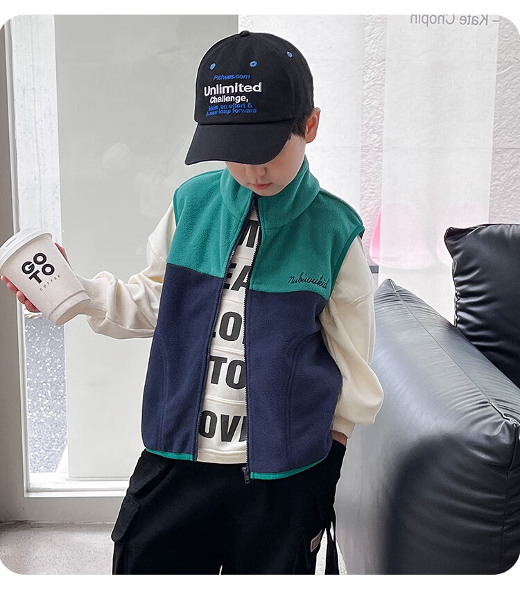 Nubiwear Kids Vest Boys Spring Fleece Sleeveless Jacket Toddler Spring Outerwear Fleece Waistcoat for Big Kids 22