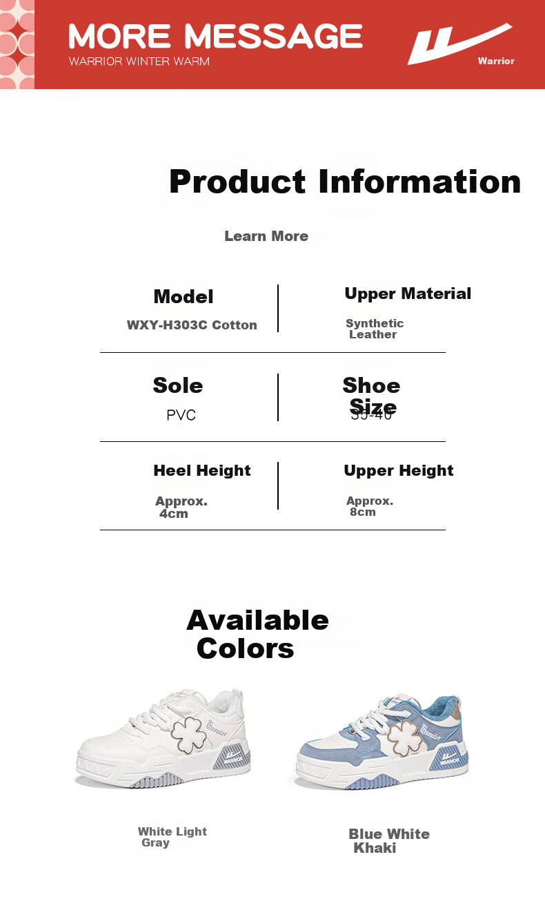 Huili Women's Sneakers with Fleece Lining for Warmth, Winter Leaf Pattern New Design Shoes for Women, White Light Gray, Size 35 6