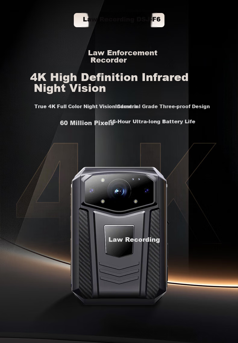 Falu Law Enforcement Body Camera, 4K High-Definition Night Vision, Chest-Mounted Work Recorder, Portable Recording Device DSJ-F6 3