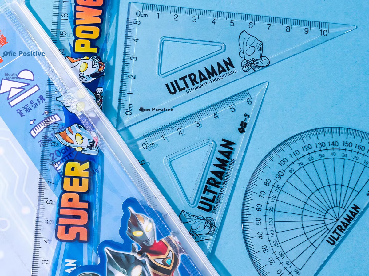 YI ZHENG Ruler Set, Stationery, First Grade Student Multifunctional Exam-Specific Protractor Drawing Measuring Geometry Scale Drawing Function Transparent Ruler, Ultraman YZ7310 2