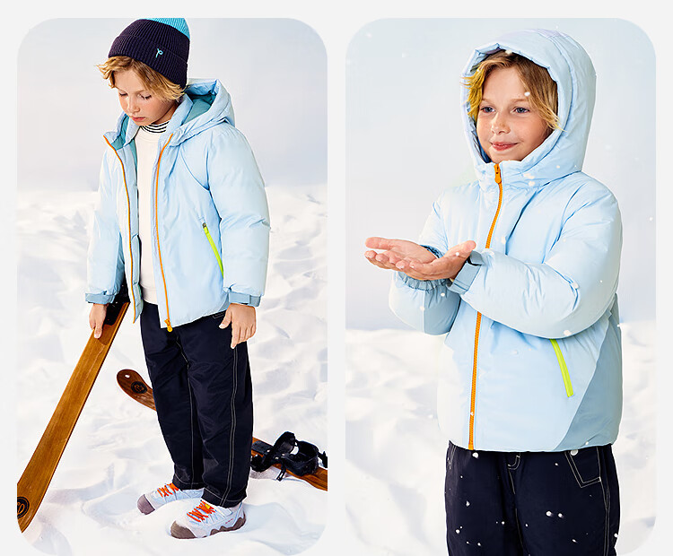 Minibala Kids Unisex Down Jacket Baby Warm Hooded Coat 2025 Winter Waterproof Windproof Dustproof 9