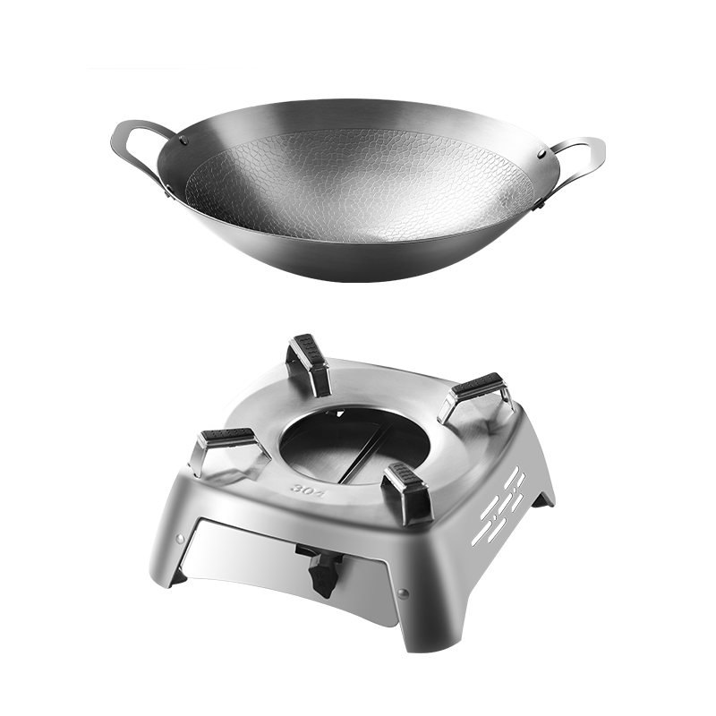 MAXCOOK 304 Stainless Steel Hot Pot Alcohol Stove Small Hot Pot Dry Pot Solid Universal Drawer Type 24cm MCT6209