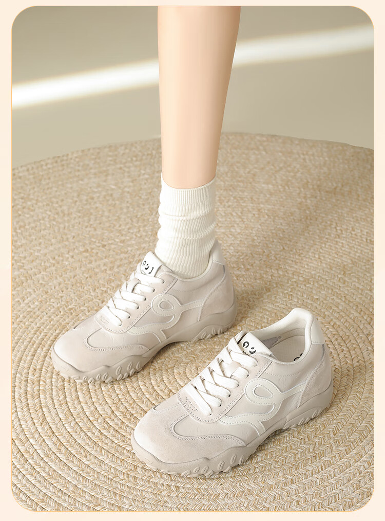 Zhuoshini 7cm Height Increasing German Training Shoes Women Breathable Casual Sneakers Sports Shoes Stylish Versatile Silver Size 38 5