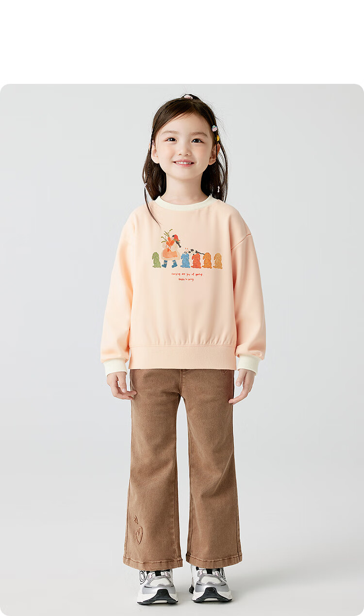 BALABALA Girls' Sweatshirt, Spring 2025 New Printed Top for Young Girls, [Same As In-Store], 201125121006 5