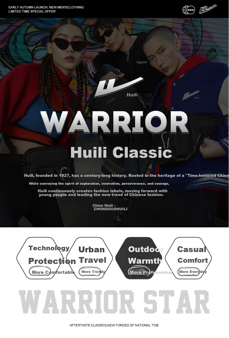 Huili Men's Jacket, Autumn Casual Simple Coat, Twill Stand Collar, Windproof Loose Versatile Outerwear for Men, Black, 3XL 1