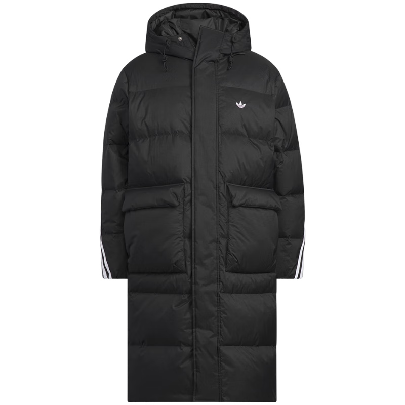 Adidas Originals Unisex 3S LONG DOWN U Long Down Jacket KC2564 Black XL