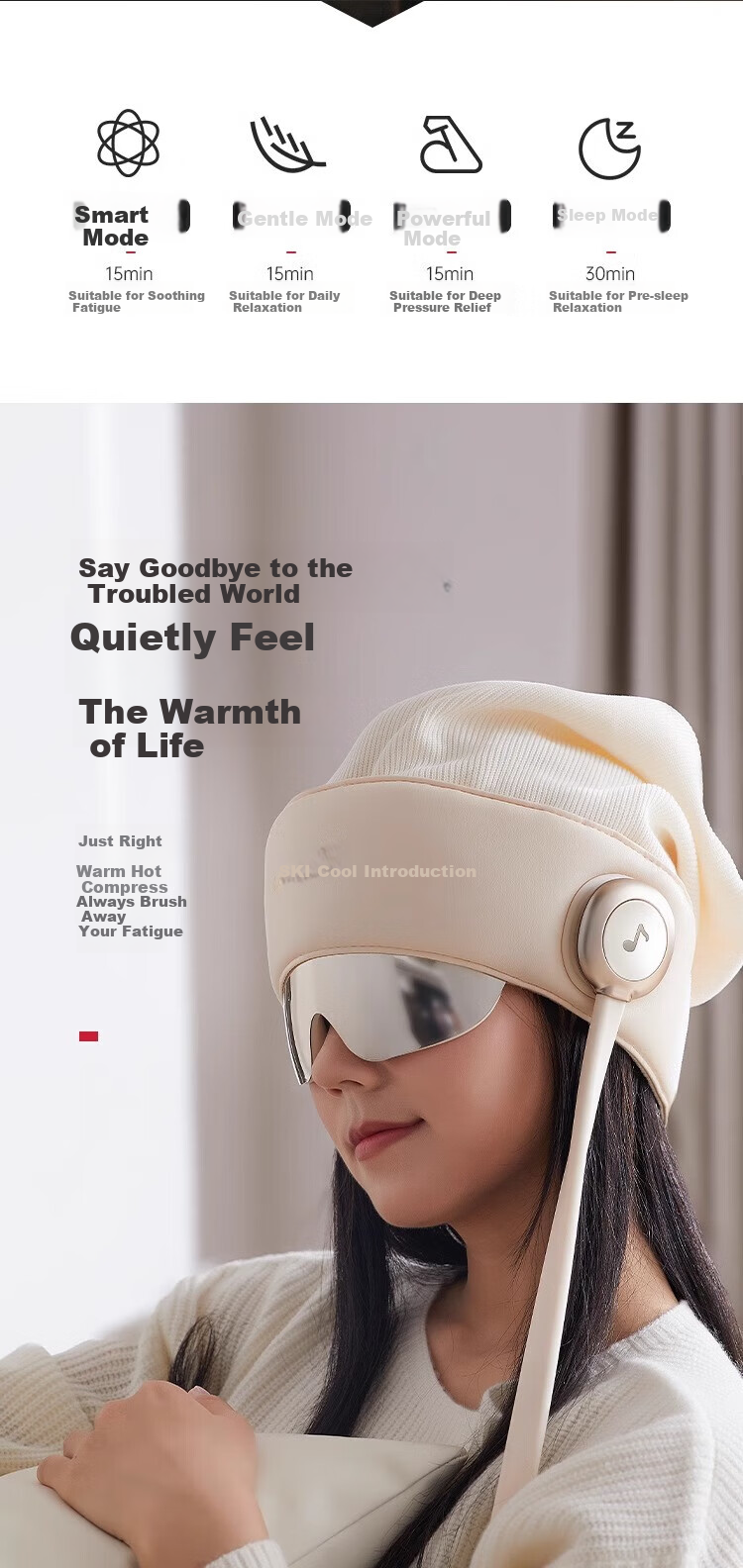 Liangjie R2 Head Massager, Fully Automatic Portable Massage Cap, Scalp Massager with Air Cushion, Kneading And Pressure Relief, Sleep Aid Device, Eye Hot Compress, Mid-Autumn Festival And Birthday Gift for Parents 9