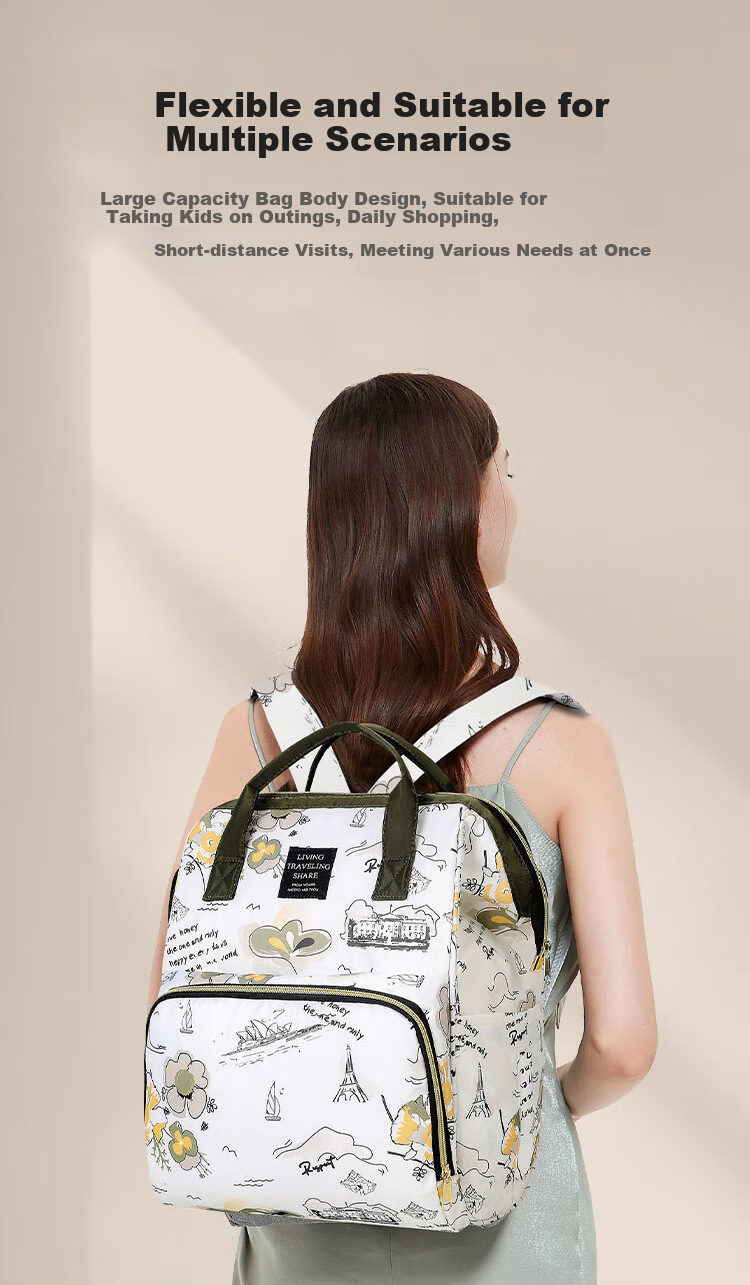 Aibaoshi Mommy Bag Multifunctional Backpack Milk Bag Large Capacity Outdoor Maternity Bag Hospital Bag Paris Impression M391 7