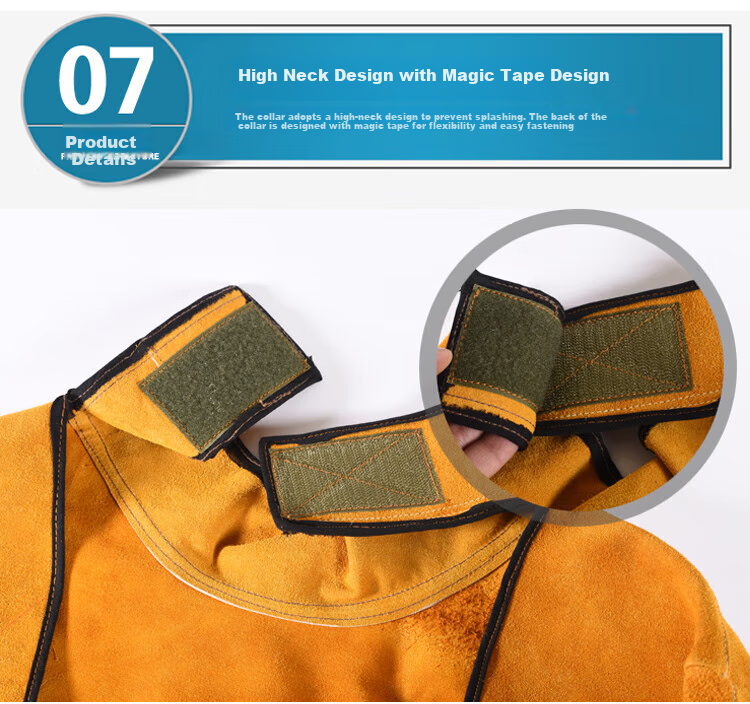 Pinzhide Leather Welding Foot Guard, Protective Foot Cover, Heat Insulation, Anti-Scalding, Anti-Spark, PJT011, Velcro Style, Yellow, One Pair 21