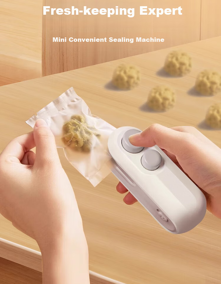 BJ Mini Sealing Machine, Portable Home Sealer, Snack Packaging Bag Sealing Clamp, Hand-Pressed Sealer, Rechargeable Sealing Tool, Hot Sealing Machine, Mooncake Packaging Bag Sealer 2