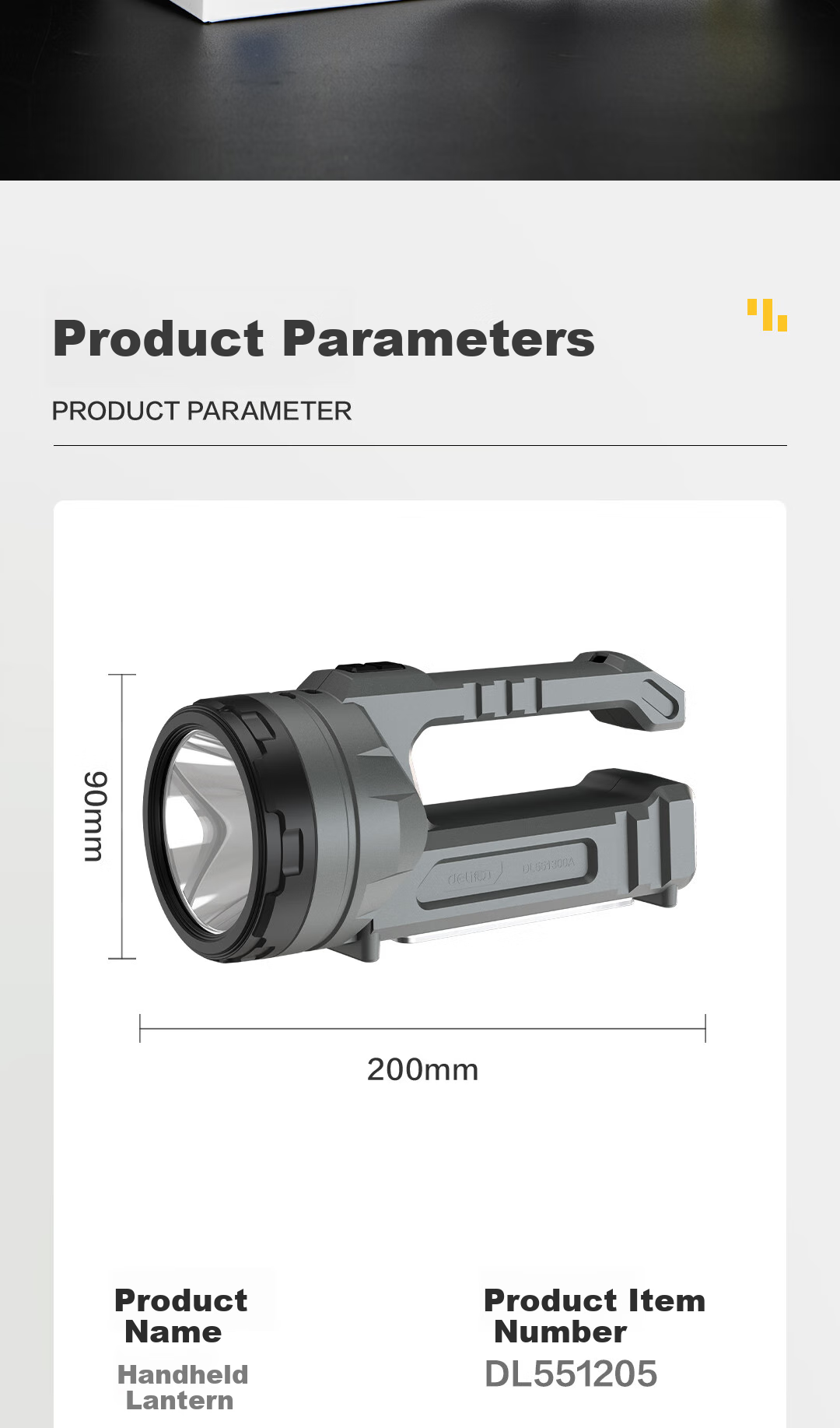 Deli Flashlight, Typhoon Emergency Light, High Brightness, Long Battery Life, Ultra-Bright, Long-Range, Handheld Searchlight, Emergency Patrol Mining Lamp 9