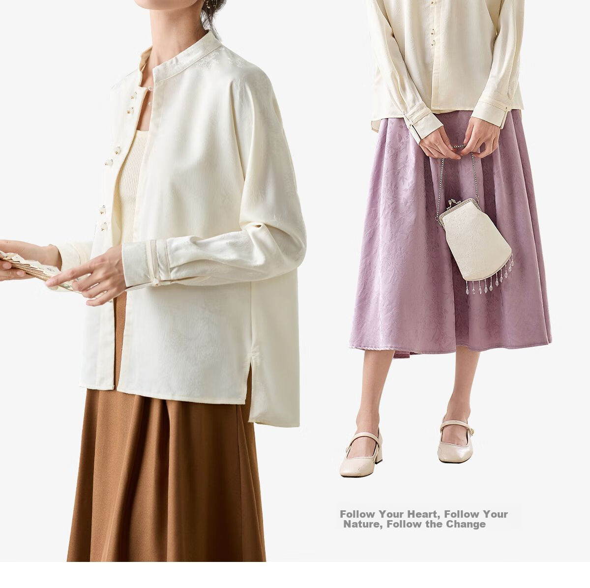 Chushen Spring And Autumn New Chinese-Style Long-Sleeve Shirt for Women, Suitable for New Year's Party Outfit, Oriental Minimalist Luxury Style Blouse Top S143C2003 8