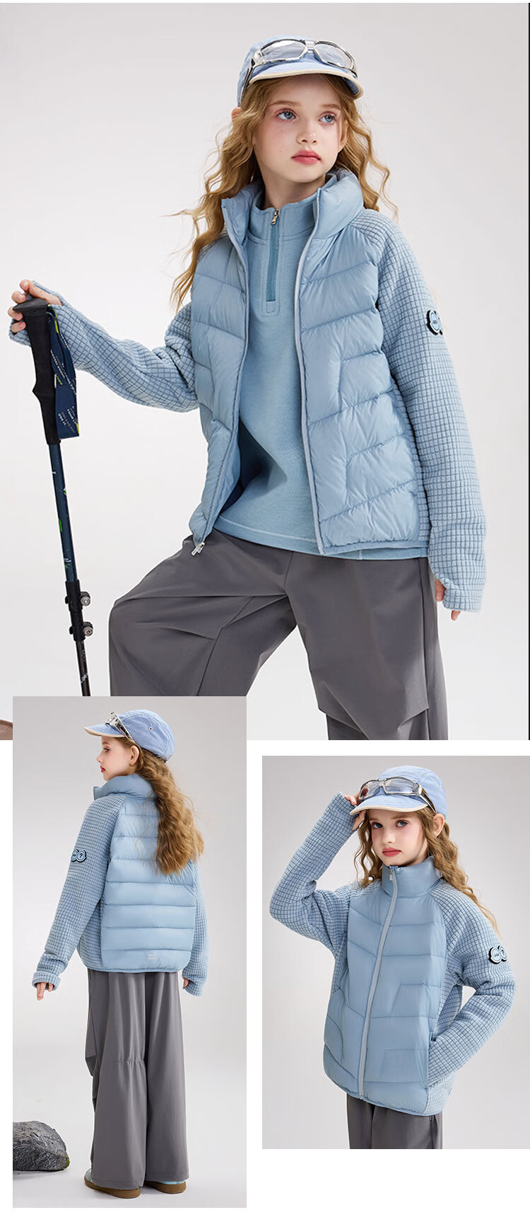 ASK JUNIOR Kids Down Jacket Goose Down Windproof Winter Coat Blue 160 3