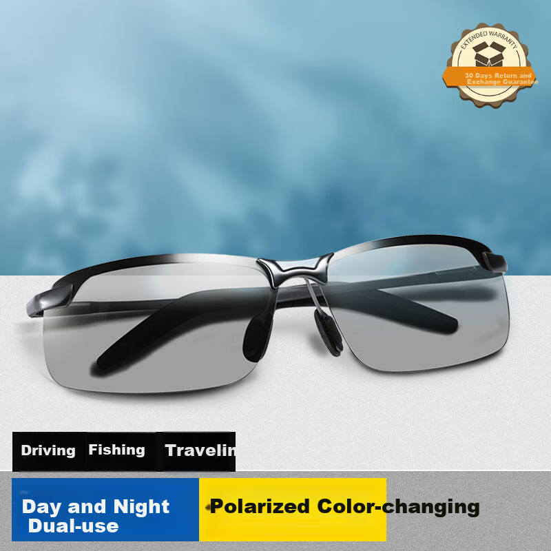 Boliliangpin Polarized Photochromic Sunglasses for Men, Driving Goggles, Fishing Sunglasses, Day And Night Use, Driving Glasses
