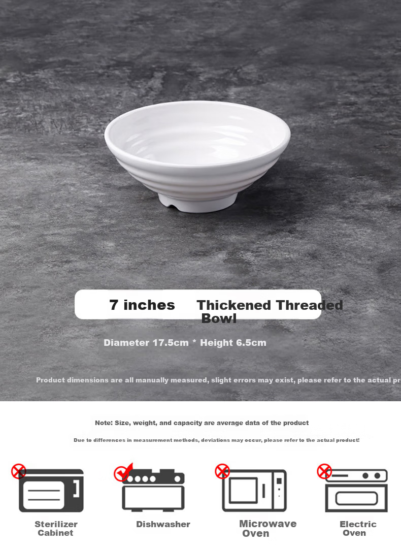 Shiyong Mianan Spiral Noodle Bowl, 7 Inches, Set of 5, Large Soup Bowl, Noodle Restaurant Commercial Tableware, Plastic Bowl, SY-5002 4