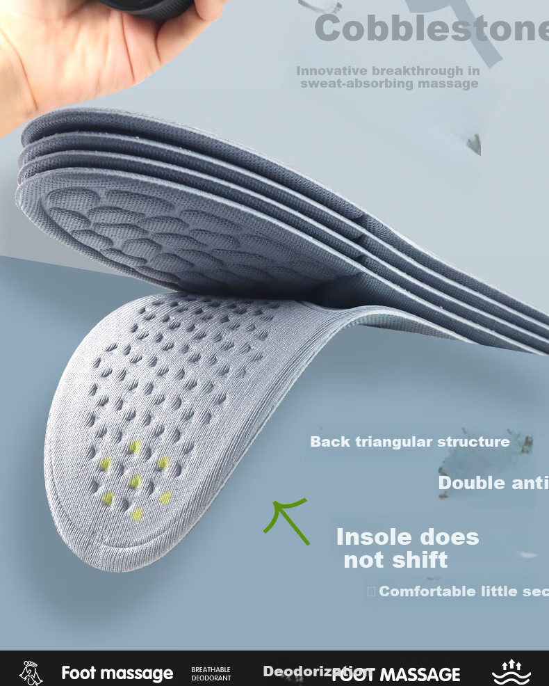Buyun [1 Pair] Deodorant Insoles for Men, Shock Absorption, Sweat-Absorbing, Breathable, Non-Slip, Military Training Deodorizing Insoles for Women's Sports and Leather Shoes 4