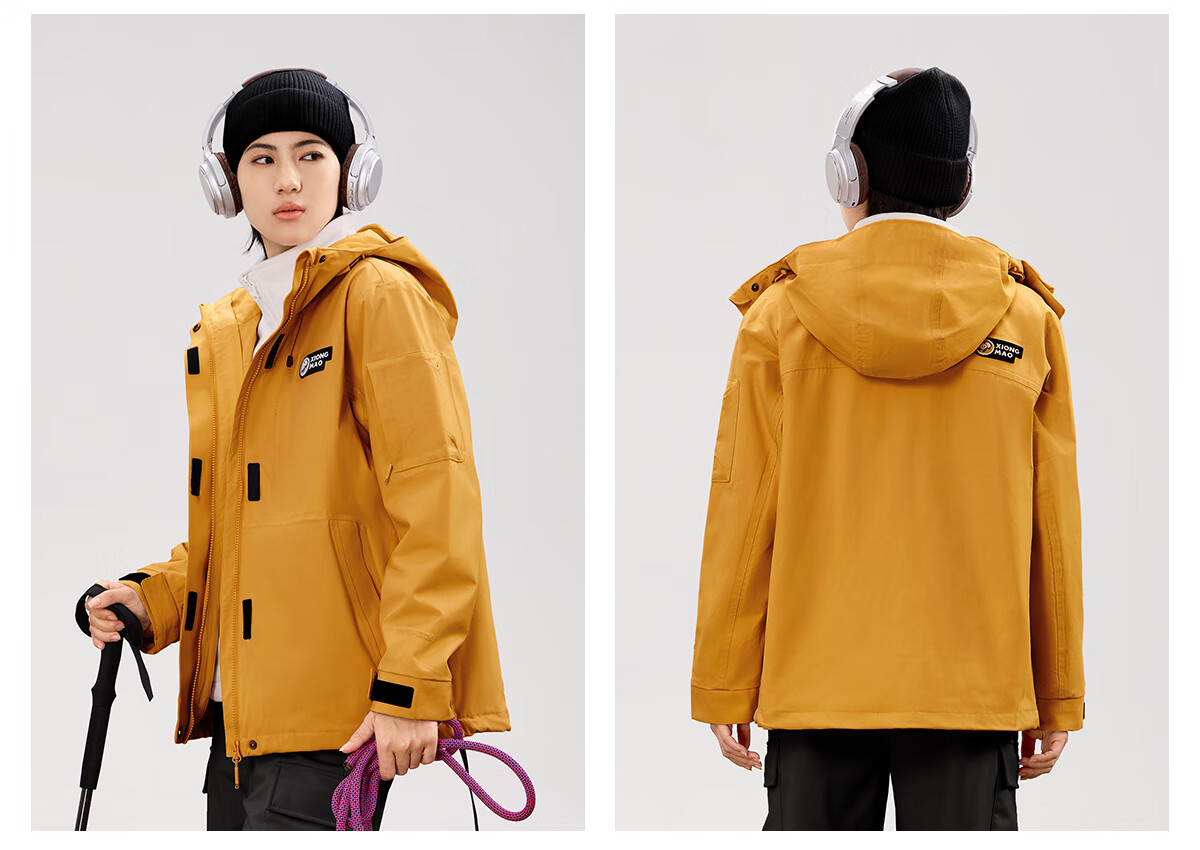 Panda Camel Series Outdoor Three-in-One Waterproof Windproof Thermal Mountaineering Jacket with Down Liner, Men's M 24