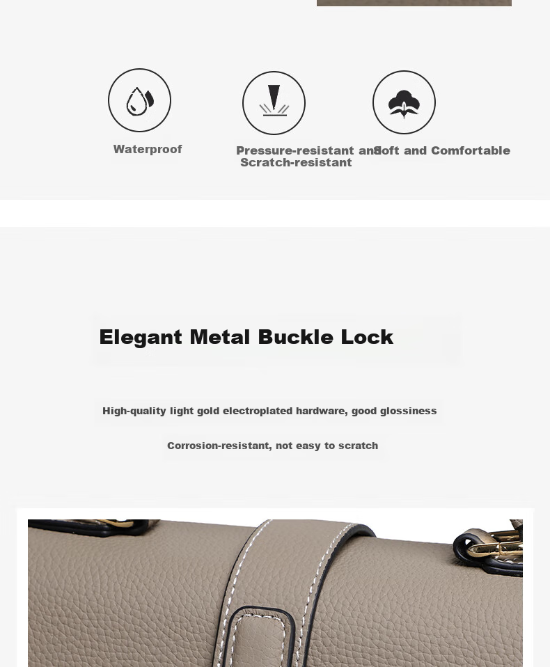 Aiqinghai Leather Handbag, Women's Crossbody Bag, Shoulder Bag, Large Capacity, Practical Birthday And Mother's Day Gift for Mom 6