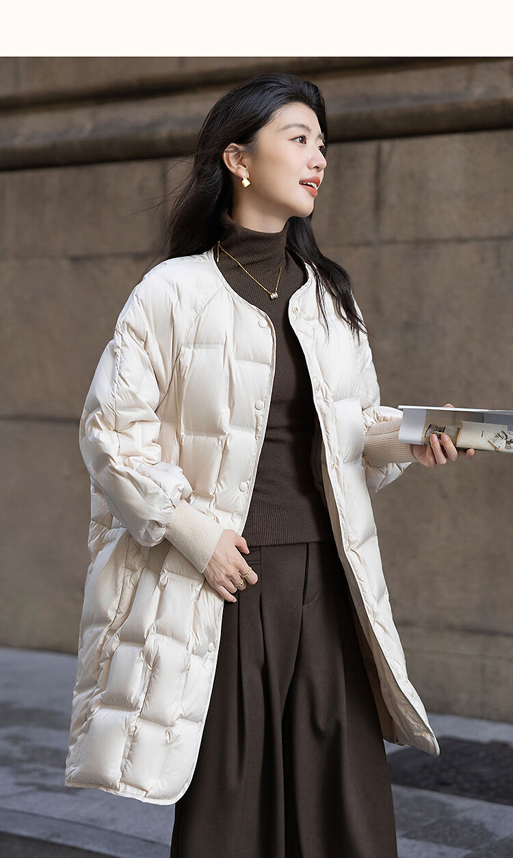 Dme [Puff Lover] 25 Winter Cloud 90% Duck Down Matte Horizontal Knitted Slimming Bread Women's Down Jacket 26