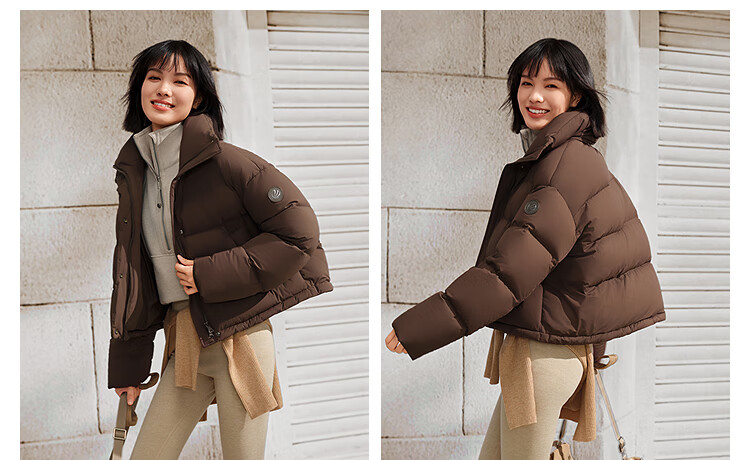 BOSIDENG Women's Off-Season 90% Down Thickened Stand Collar Loose Short Casual Warm Jacket Winter 14