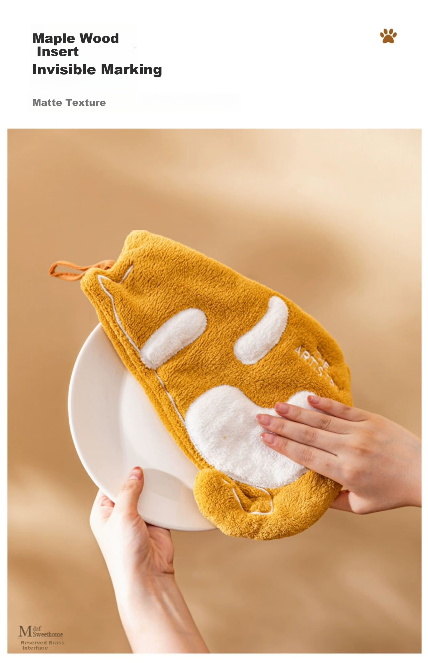 Fanyejia Cat Hand Towel, Hanging Absorbent Cartoon Cute Kitchen Bathroom Home Multi-Purpose Handkerchief Small Towel Quick-Drying 6