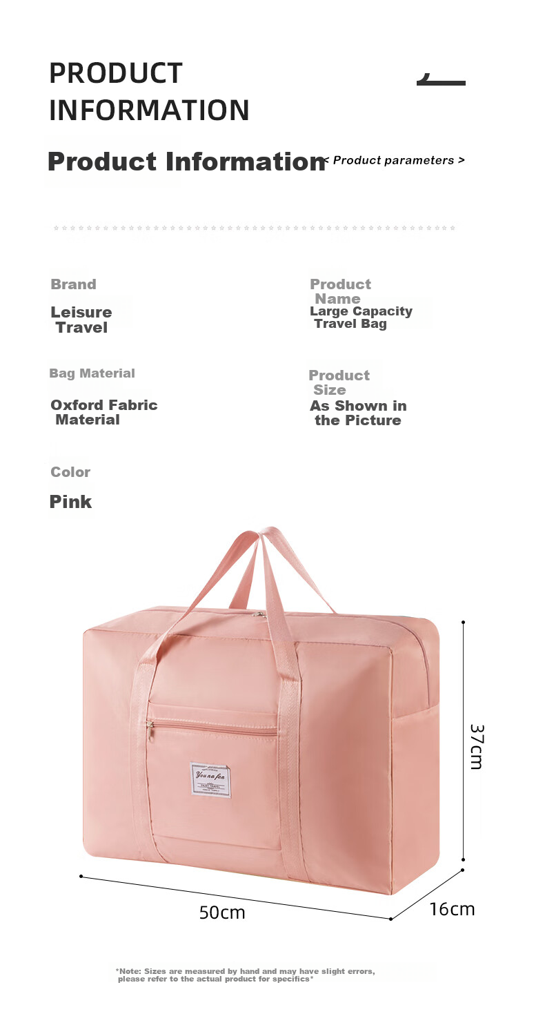 Lehuolvxing Travel Bag, Luggage Bag for Maternity Storage, Can Be Attached to Suitcase Handle, Large Capacity Handbag for Women to Carry Clothes 1