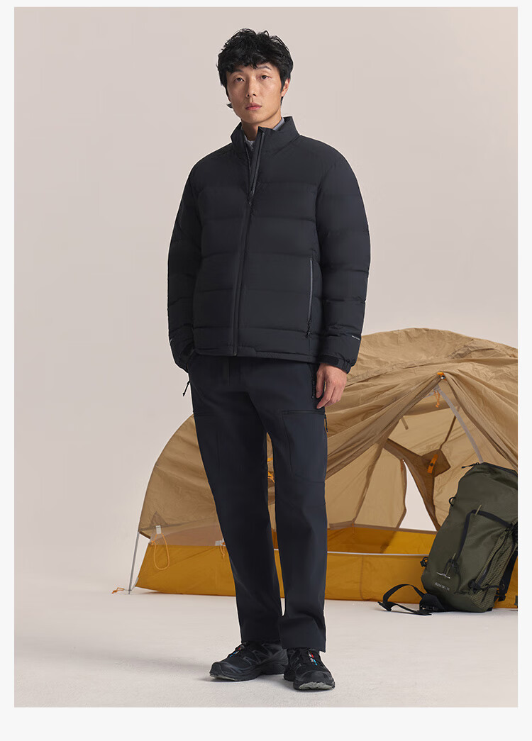 JD Jingzao 25 Winter Cloud Shield Workwear Puffer Jacket Three-Proof Goose Down Outdoor Men's Coat Hooded Obsidian Black 3XL 6