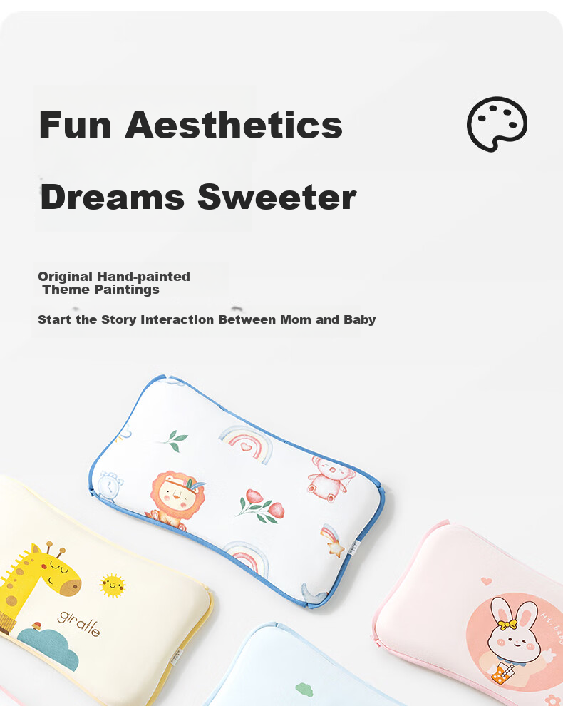 Beitaisi Children's Pillow, All-Season Use, Full Pillow, Breathable, Height Adjustable, Baby Pillow for 0-4 Years Old, Newborn Neck Support Pillow 16