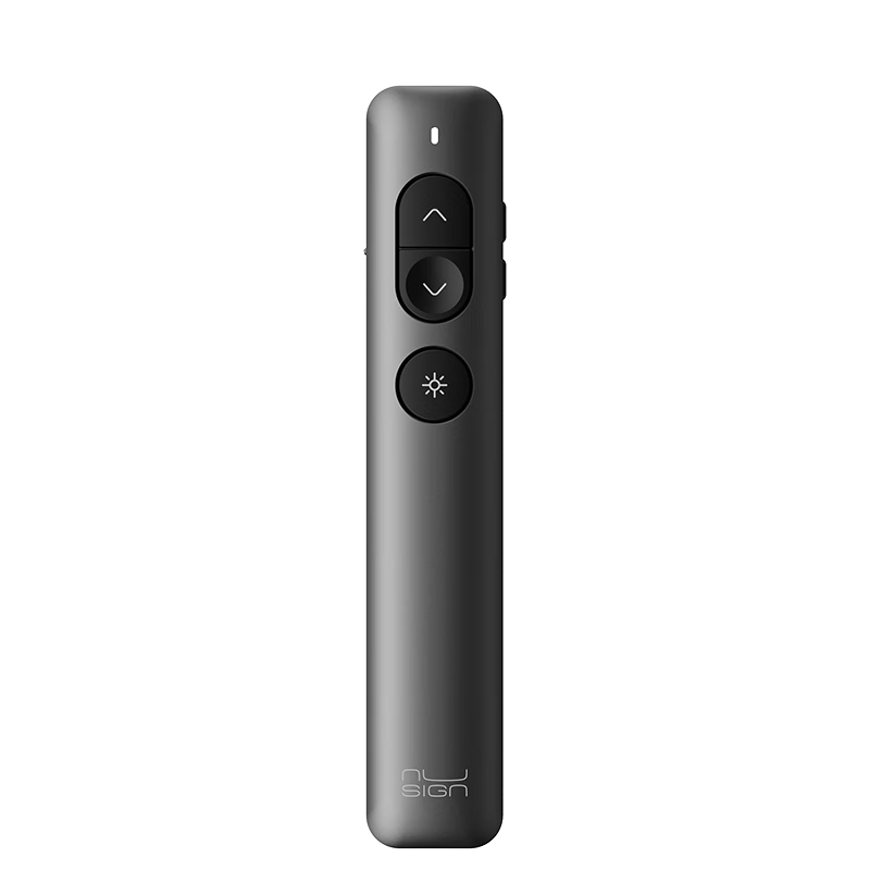 Deli Rechargeable Laser Presentation Clicker Bluetooth/USB PPT Remote Control Wireless Presenter Gray Metal Paint NS100-1