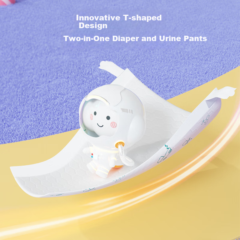 Ankexin Disposable T-Shaped Diapers for Infants, Newborn Triangle Diaper Pants Pull-Ups, 52 Pieces, Size L