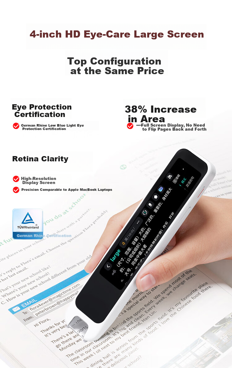 Youdao Dictionary Pen A7Pro English Reading Pen for Primary, Middle And High School Students, Synchronized Across All Subjects, Scanning Learning Pen, Electronic Dictionary Translation Pen, Vocabulary Pen, Reading Machine Learning Device 7