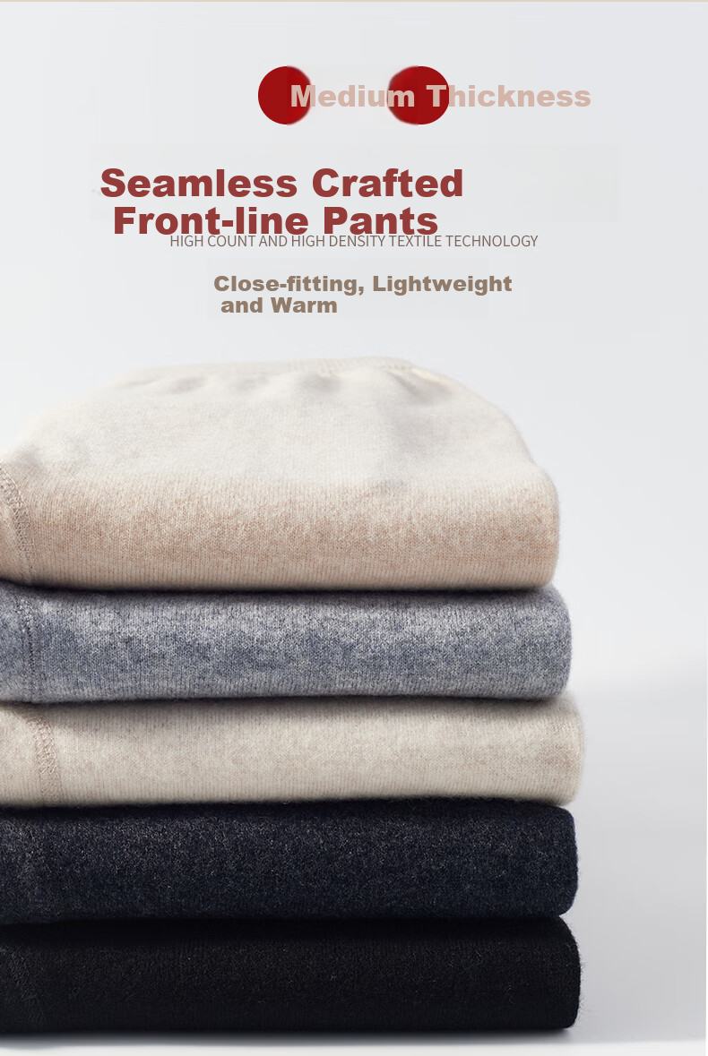 Mengyangwang Men's Wool Pants, 100% Pure Wool, Knitted Thermal Underwear for Middle-Aged And Elderly, Thick Base Layer Pants for Autumn And Winter 6
